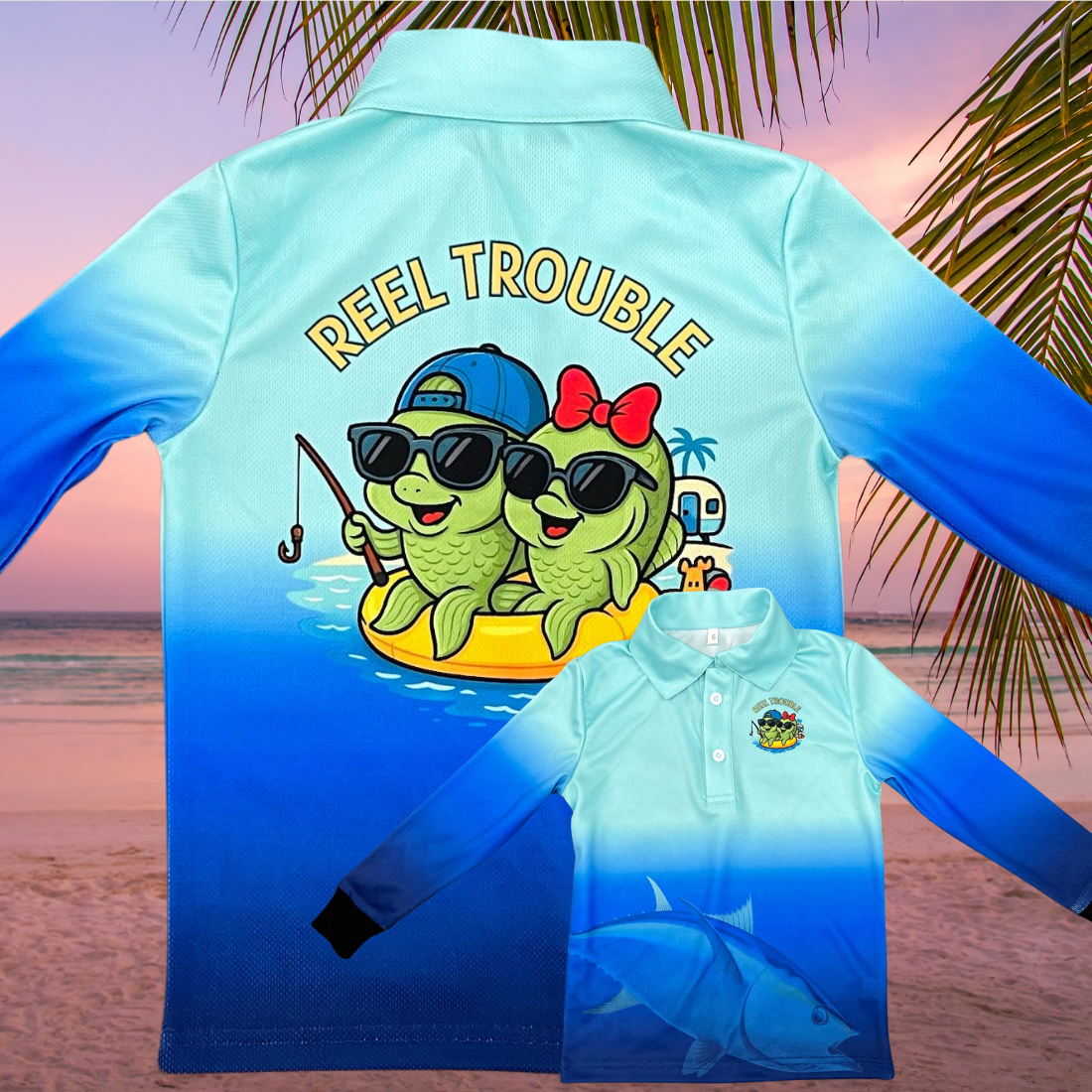 REEL TROUBLE™ Kids Fishing Shirt